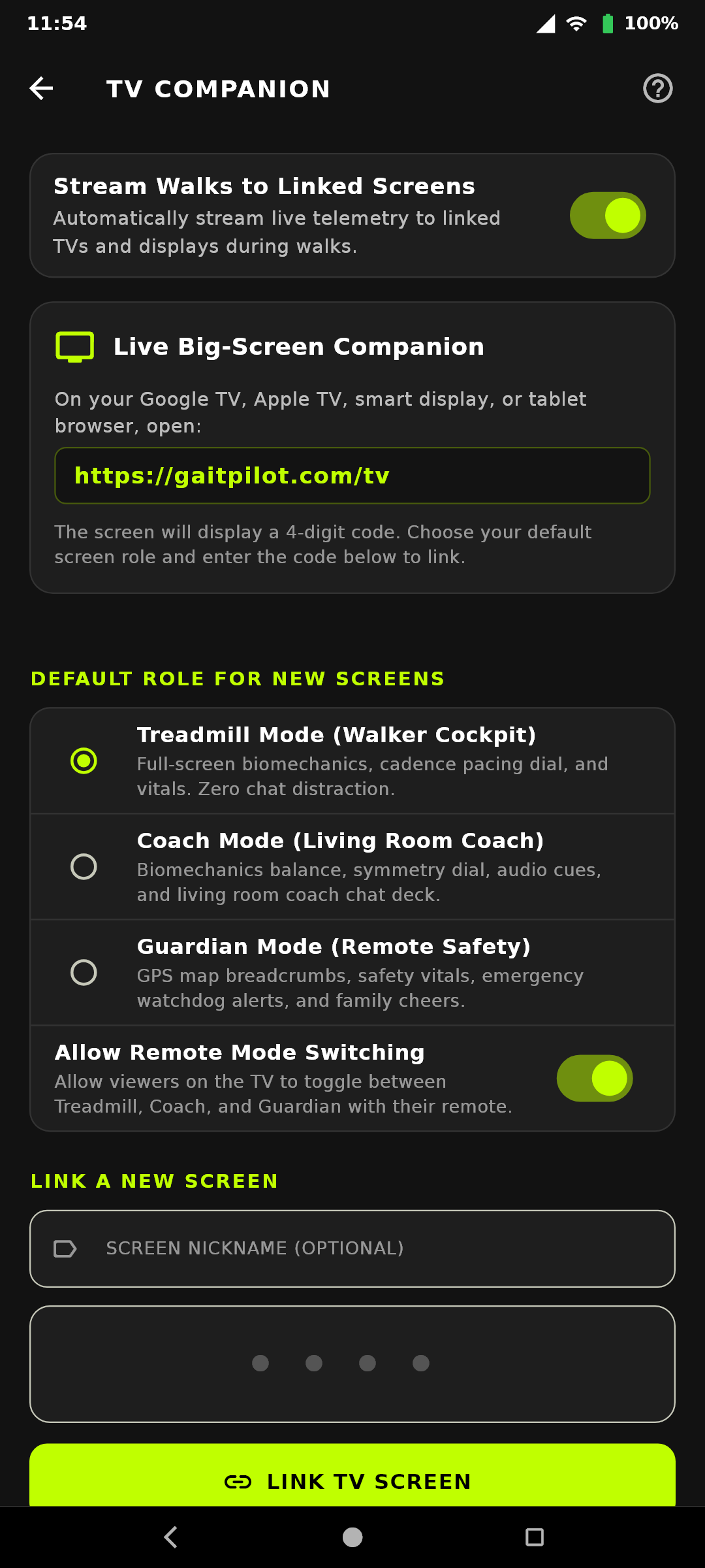 TV Companion Pairing & Role Settings